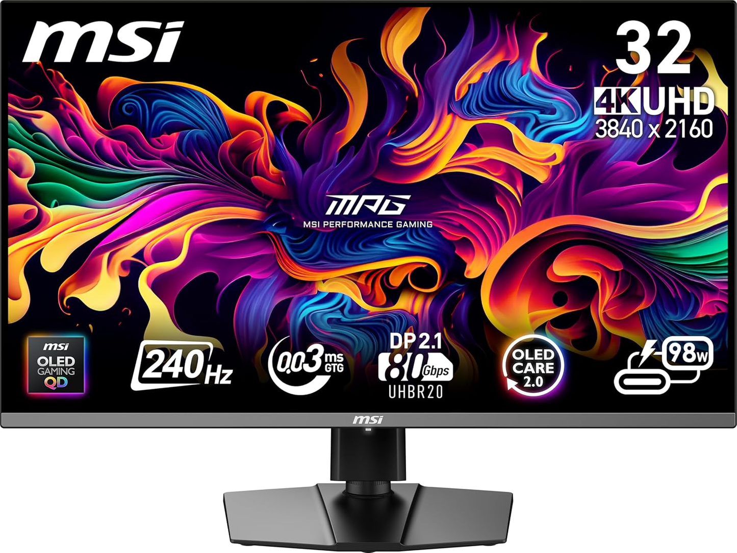 MSI MPG 322UR QD-OLED X24 31.5 QD-OLED 3840x2160 16:9 0.03ms 240Hz 2xHDMI