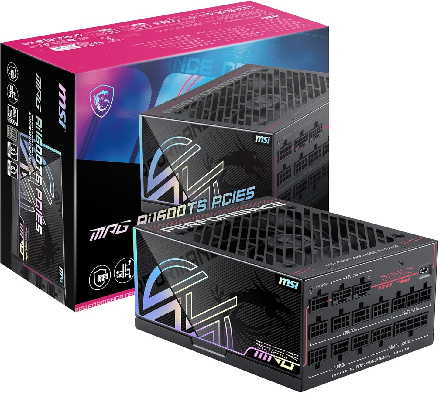 MSI MPG Ai1600TS PCIE5 1600W APFC 80+Titanium Fully-Modular ATX 12V