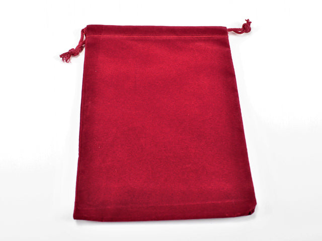 SUEDECLOTH DICE BAG - LARGE RED