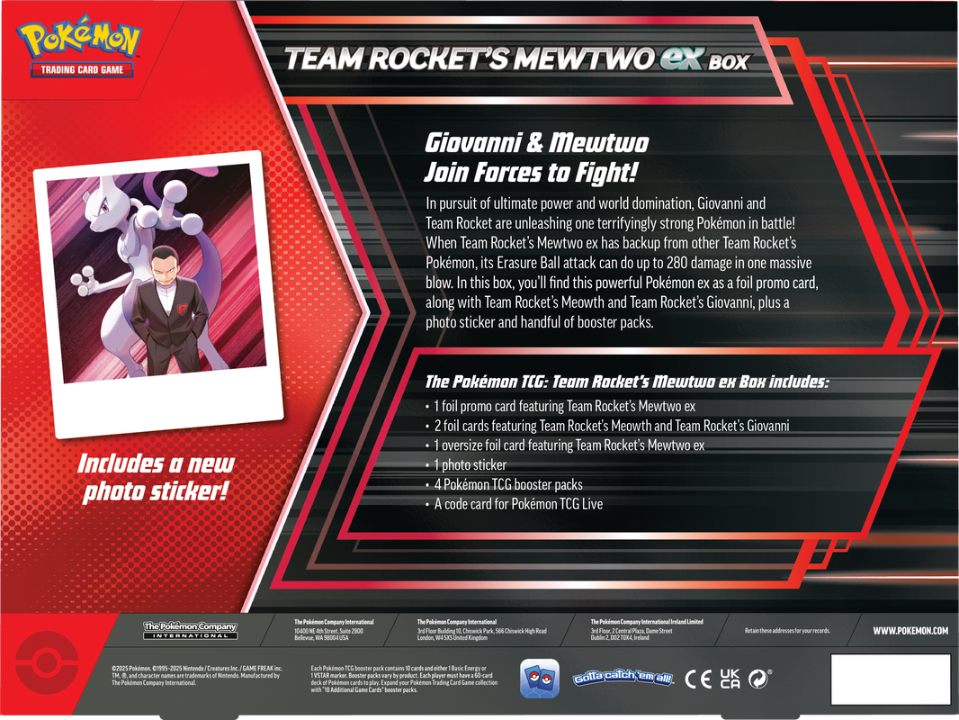 POKEMON TEAM ROCKET’S MEWTWO EX BOX