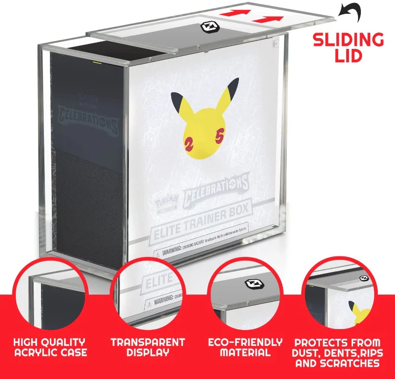 ACRYLIC PROTECTOR POKEMON ETB WITH SLIDING LID ANTI-UV