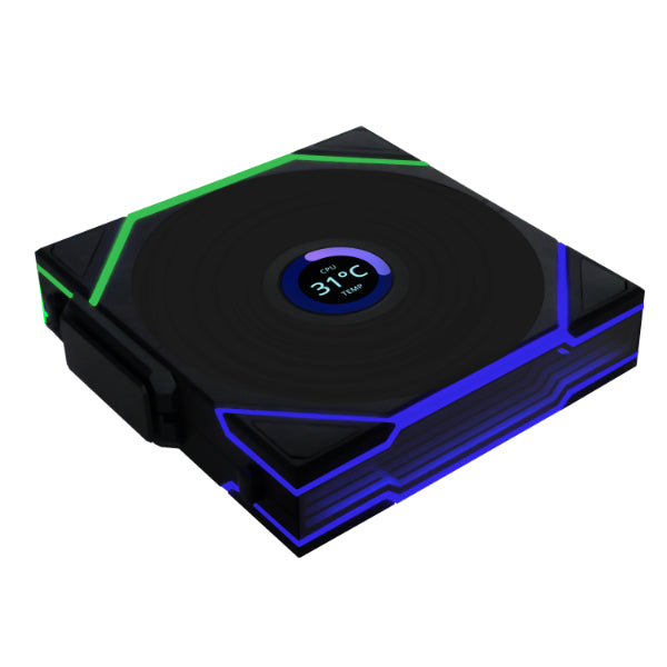 Lian-Li Fan 12TLLCD1W1B FDB fan Black 120x120x28 mm 1 pcs Retail