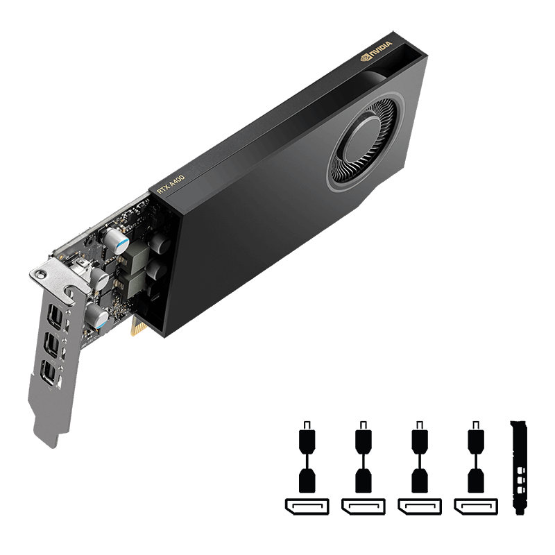 PNY NVIDIA Quadro RTX A400 4GB GDDR6 64-bit