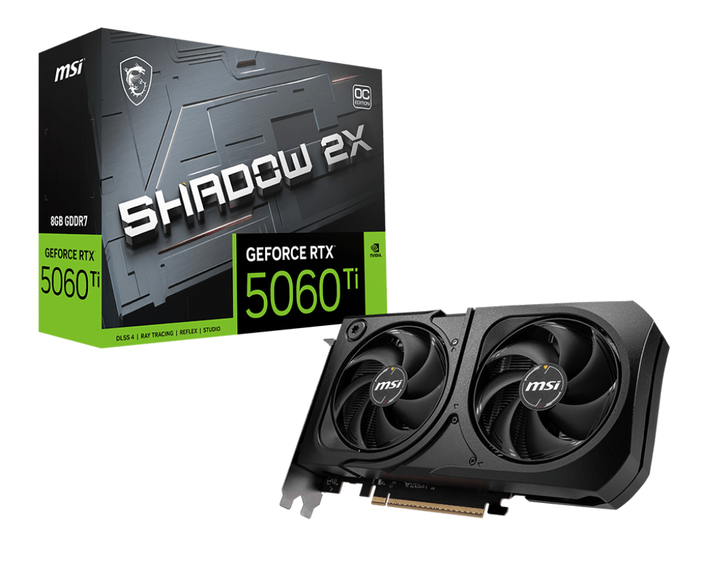 Msi Geforce Rtx 5060 Ti 8g Shadow 2x Oc Plus Video Graphics Card