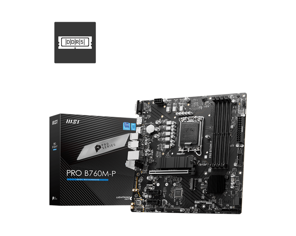 MSI MB PRO B760M-P B760 LGA1700 Max256GB DDR5 mATX