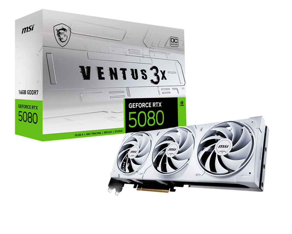MSI VCX GeForce RTX 5080 16G VENTUS 3X OC WHITE 16GB GDDR7 256bit PCIE