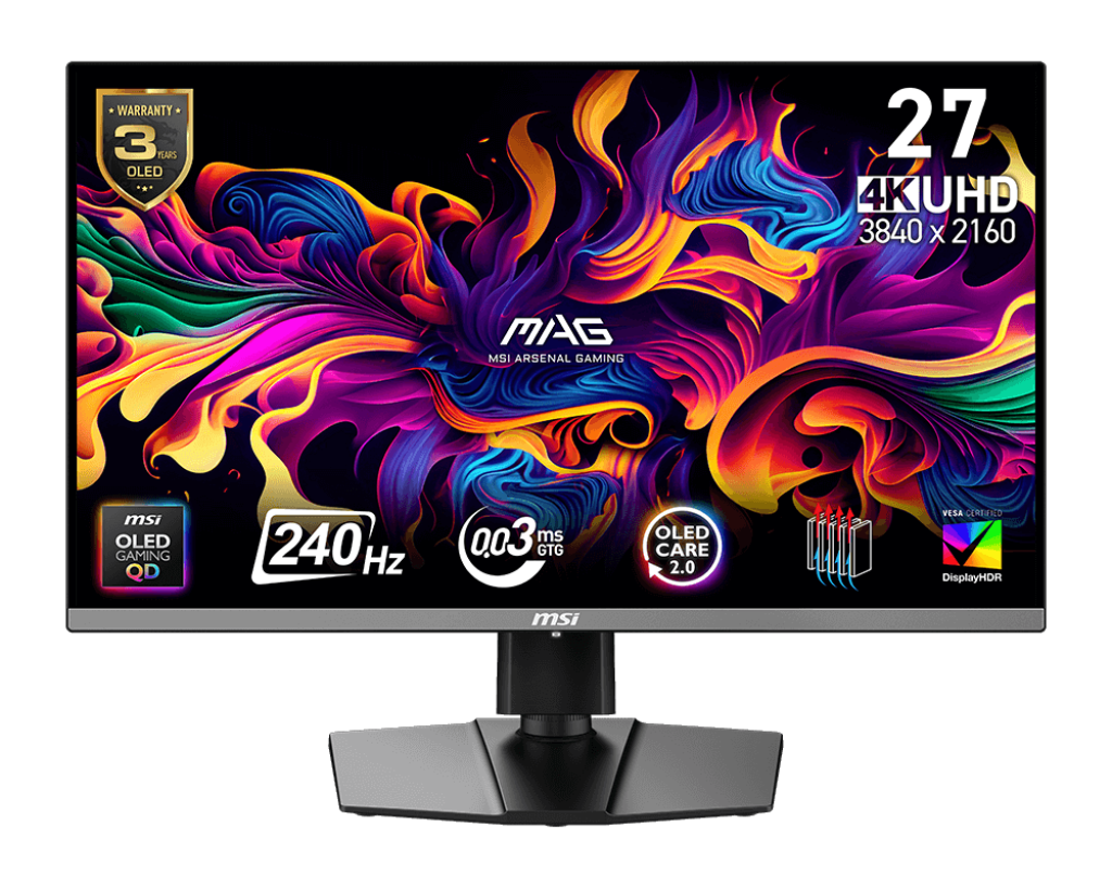 MSI MN MAG 272UP QD-OLED X24 26.5 QD-OLED 3840x2160 16:9 0.03ms 240Hz DP HDMI