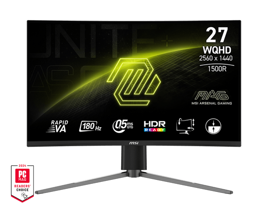 MSI MN MAG 27CQ6PF 27 Rapid VA 2560x1440 16:9 0.5ms 180Hz DP 2xHDMI