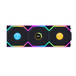 Lian-Li 12SLLCD1W3B UNI FAN SL 2.4GHz Wireless 1.6 LCD RGB 120mm Fan Black