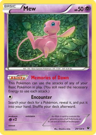 Mew 29/124 - XY  Fates Collide Reverse Holofoil