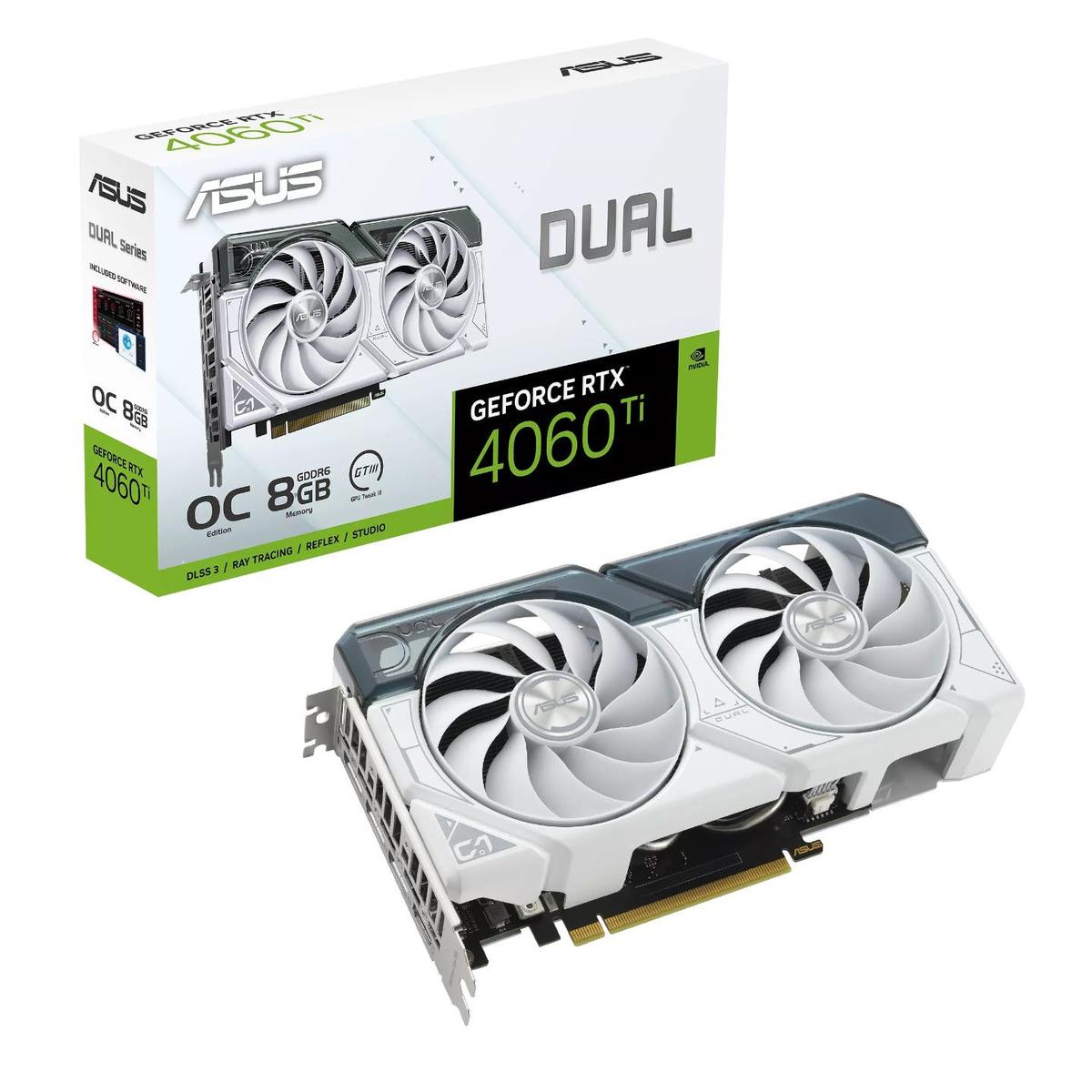 ASUS GeForce RTX 4060TI O8GB Blanc