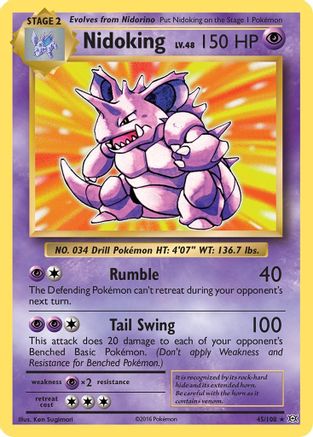 Nidoking 45/108 - XY  Evolutions Reverse Holofoil