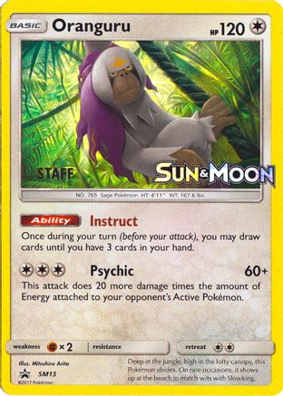 Oranguru - SM13 (Prerelease) [Staff] SM13 - SM Promos Holofoil