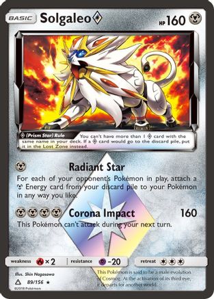 Solgaleo Prism Star 89/156 - SM  Ultra Prism Holofoil