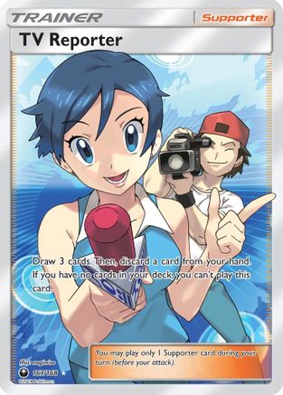 TV Reporter (Full Art) 167/168 - SM  Celestial Storm Holofoil