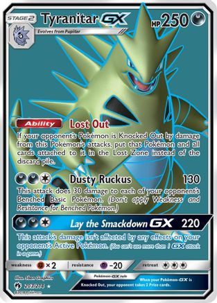 Tyranitar GX (Full Art)/214 - SM  Lost Thunder Holofoil