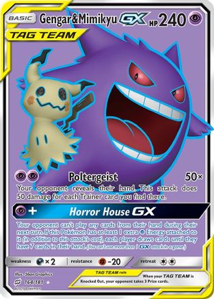 Gengar & Mimikyu GX (Full Art) 164/181 - SM  Team Up Holofoil