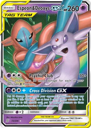 Espeon & Deoxys GX 72/236 - SM  Unified Minds Holofoil