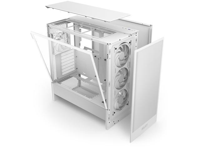 NZXT CC-H52FW-R1 H5 FLOW RGB Mid Tower Ultra-Clear TG White