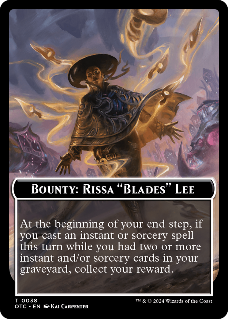 Bounty: Rissa "Blades" Lee // Wanted! (TOTC-038) - Outlaws of Thunder Junction Commander Tokens Foil