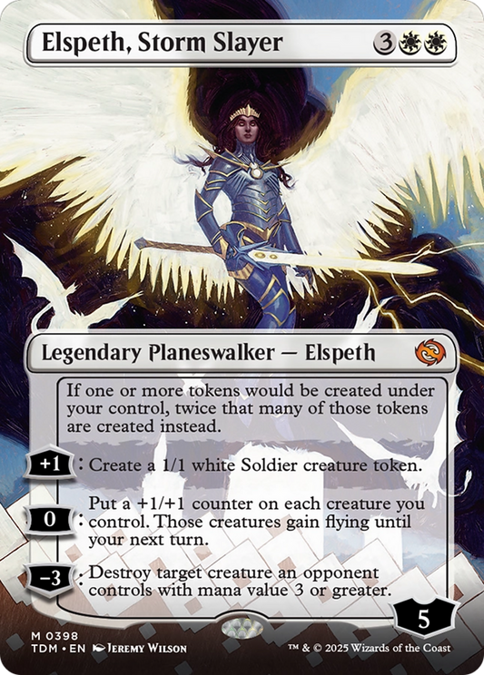 Elspeth, Storm Slayer (Borderless) (TDM-398) - Tarkir: Dragonstorm (Borderless)