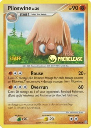 Piloswine - 46/100 (Prerelease) [Staff] 46 - Nintendo Promos