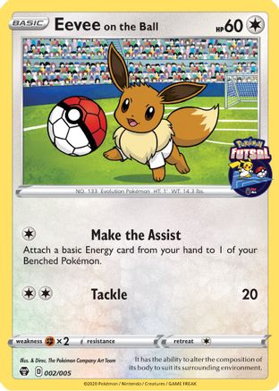 Eevee on the Ball - 002/005 (Pokemon Futsal) 2/5 - Miscellaneous Cards & Products