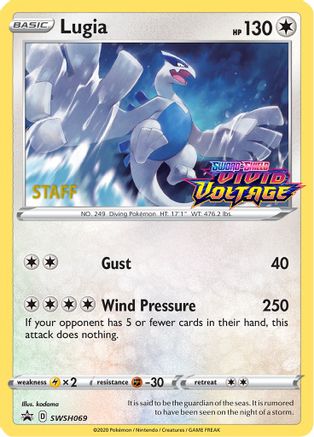 Lugia - SWSH069 (Prerelease) [Staff] SWSH069 - SWSH Sword & Shield Promo Cards Holofoil