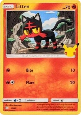 Litten - 15/25 15/25 - McDonalds 25th Anniversary Promos Holofoil
