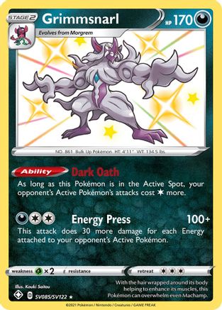 Grimmsnarl SV085/122 - Shining Fates Shiny Vault Holofoil