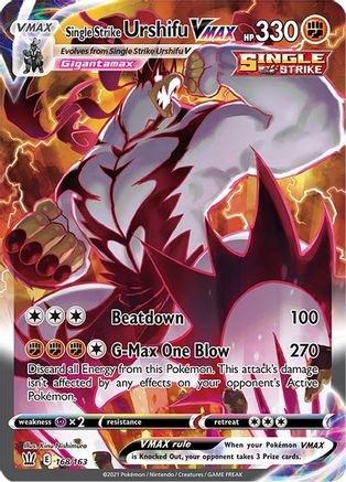 Single Strike Urshifu VMAX (Alternate Art Secret) 168/163 - SWSH05 Battle Styles Holofoil