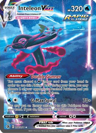 Inteleon VMAX (Alternate Art Secret) 266/264 - SWSH08 Fusion Strike Holofoil