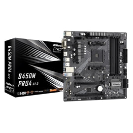 ASRock MB B450M PRO4 R2.0 AMD AM4 Promontory B450 Max128G DR4 Micro ATX vente au détail