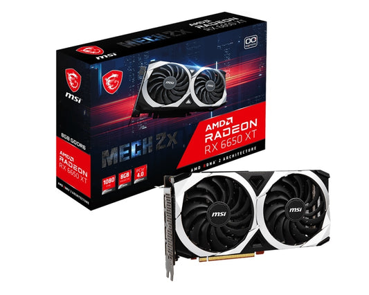 Carte vidéo MSI R6650XTM2X8C Radeon RX 6650 XT MECH 2X 8G OC 8 Go GDDR6 au détail