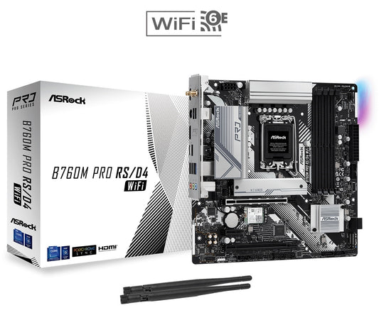 ASRock B760M Pro RS D4 WiFi B760 LGA1700 Max128GB DDR4 Micro ATX vente au détail