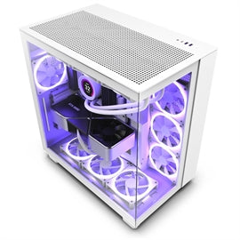 NZXT Chassis CM-H91FW-01 H9 Flow MID-TOWER Tempered Glass F120Q Airflow Fan White Retail