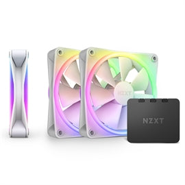 NZXT Ventilateur RF-D12TF-W1 F120 RGB DUO 3x120mm Ventilateur FDB 4 broches PWM Blanc Vente au détail