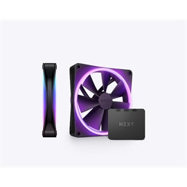 NZXT Ventilateur RF-D14DF-B1 F140 RGB DUO 2x140mm Ventilateur FDB 4 broches PWM Noir Vente au détail