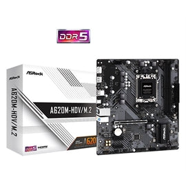 ASRock MB A620M-HDV M.2 A620 AM5 Max64GB DDR5 Micro ATX Vente au détail