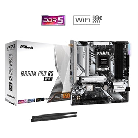 ASRock MB B650M Pro RS WiFi AMD B650 AM5 Max128 Go DDR5 PCIe Micro ATX