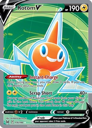 Rotom V (Full Art) 176/196 - SWSH11 Lost Origin Holofoil