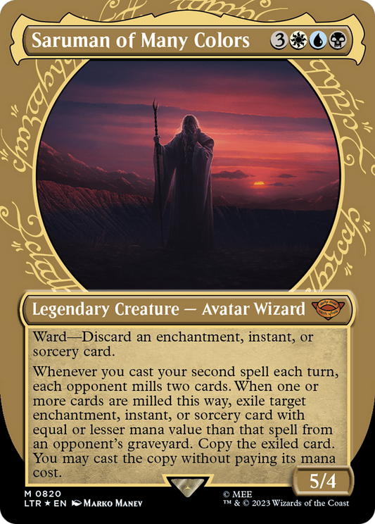 Saruman of Many Colors (LTR-820) - The Lord of the Rings: Tales of Middle-earth: (Showcase) (Borderless) Foil