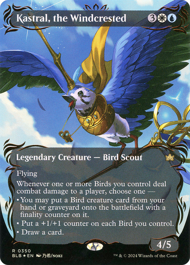 Kastral, the Windcrested (BLB-350) - Bloomburrow: (Showcase) (Borderless) Foil