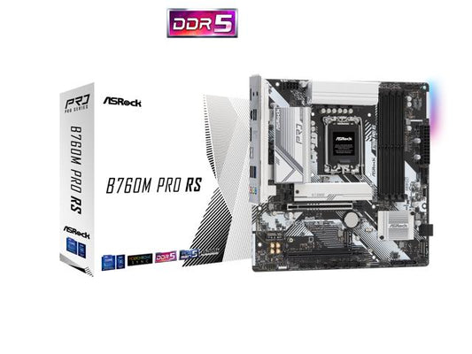 ASRock B760M Pro RS B760 LGA1700 Max192GB DDR5 Micro ATX Retail