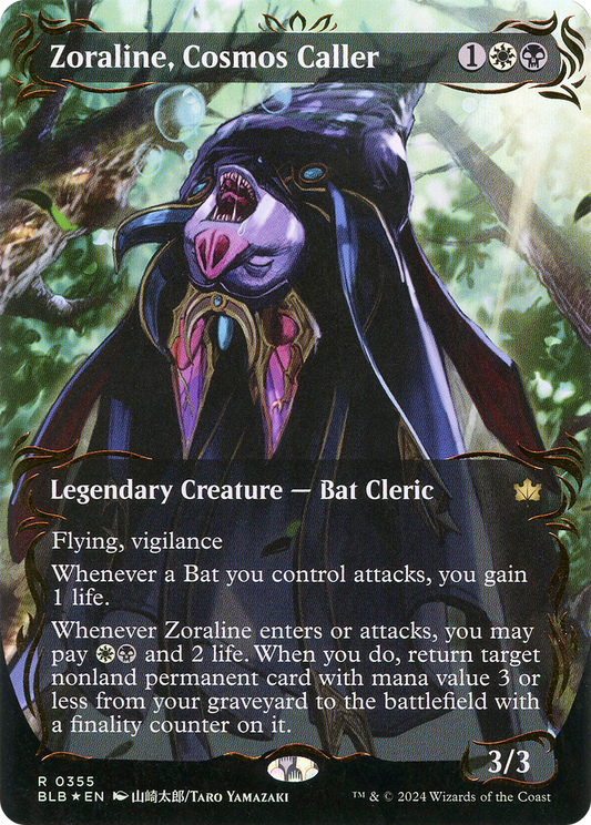 Zoraline, Cosmos Caller (BLB-355) - Bloomburrow: (Showcase) (Borderless) Foil