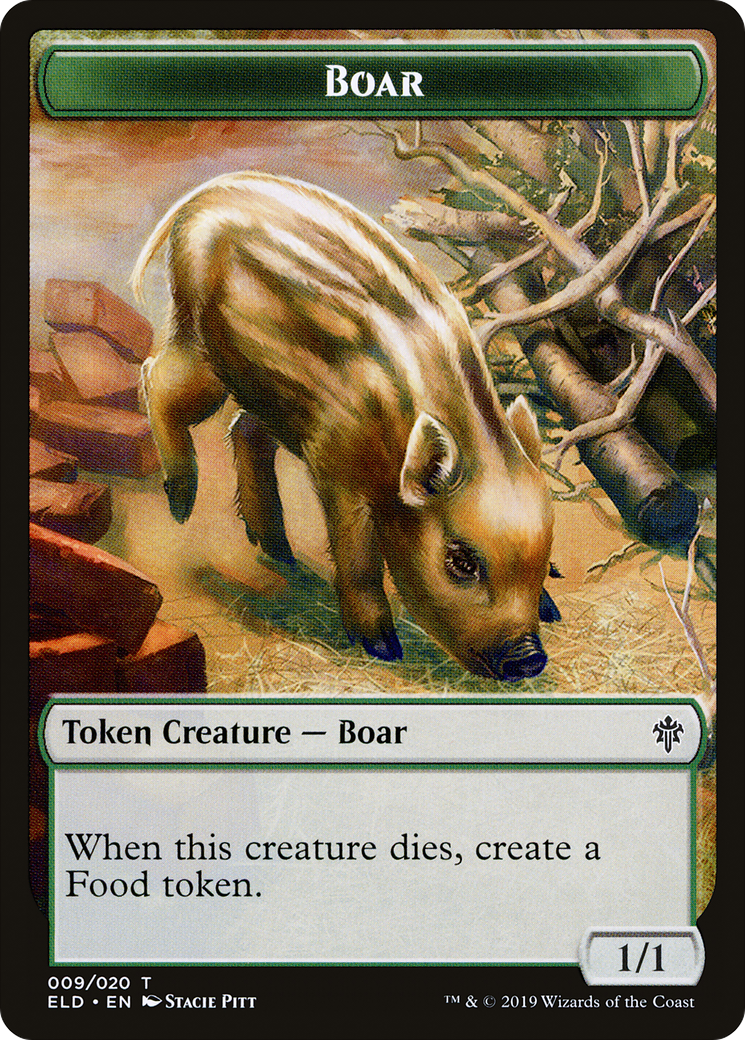 Boar (TELD-009) - Throne of Eldraine Tokens