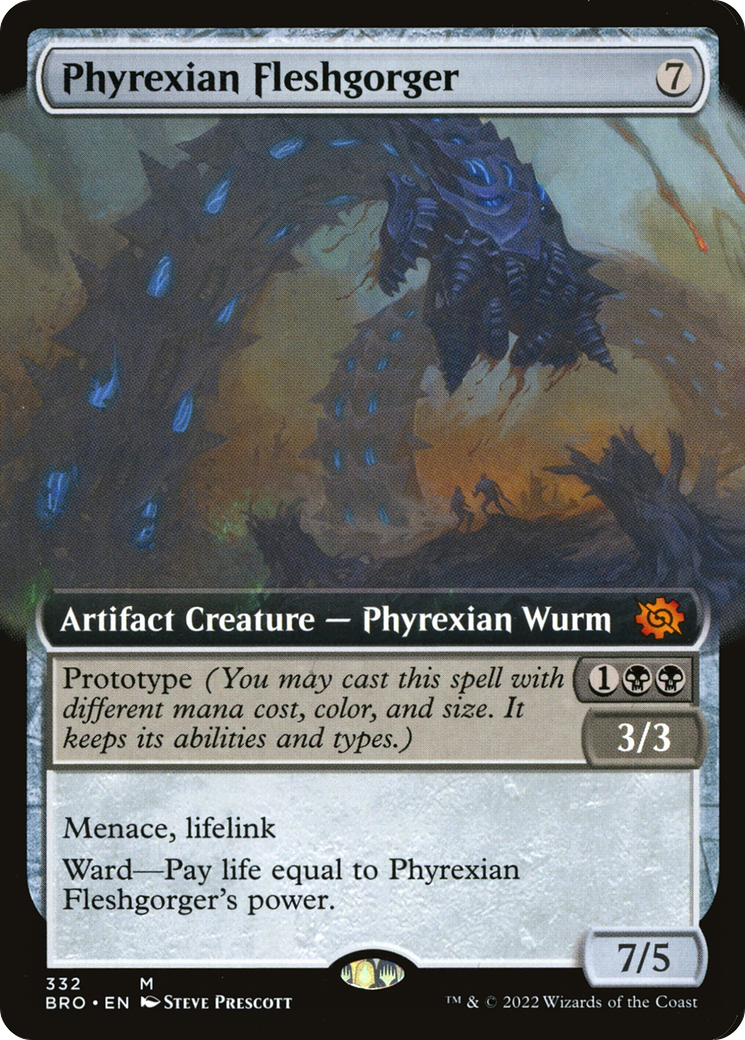 Phyrexian Fleshgorger (BRO-332) - The Brothers' War: (Extended Art) Foil