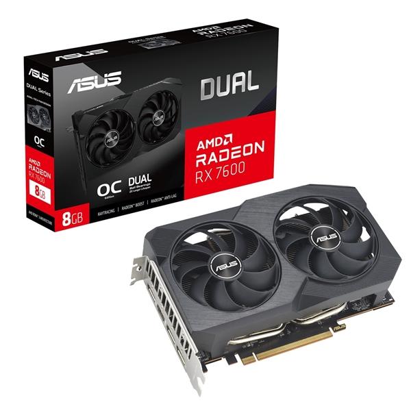 ASUS VCX DUAL-RX7600-O8G-V2 AMD Radeon RX7600 V2 OC 8GB GDDR6 128B Retail