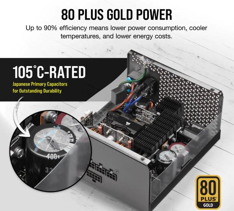 Corsair PS CP-9020200-NA RM850x 850 W 80+Gold entièrement modulaire ATX vente au détail