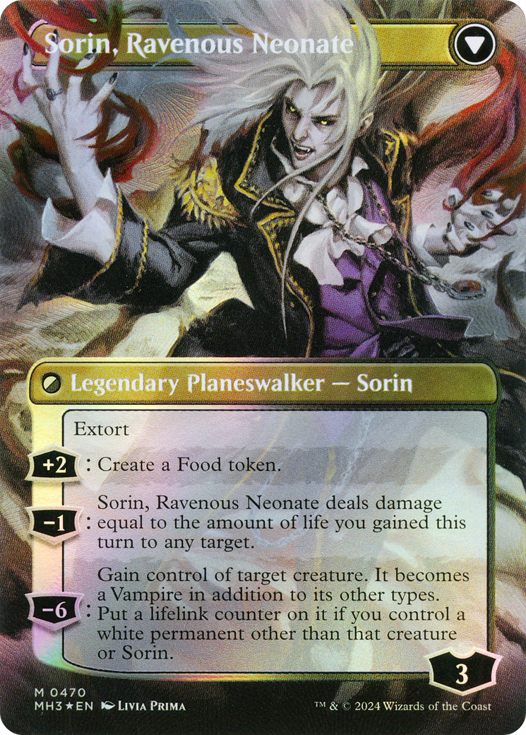 Sorin of House Markov // Sorin, Ravenous Neonate (MH3-470) - Modern Horizons 3 (Borderless) Foil